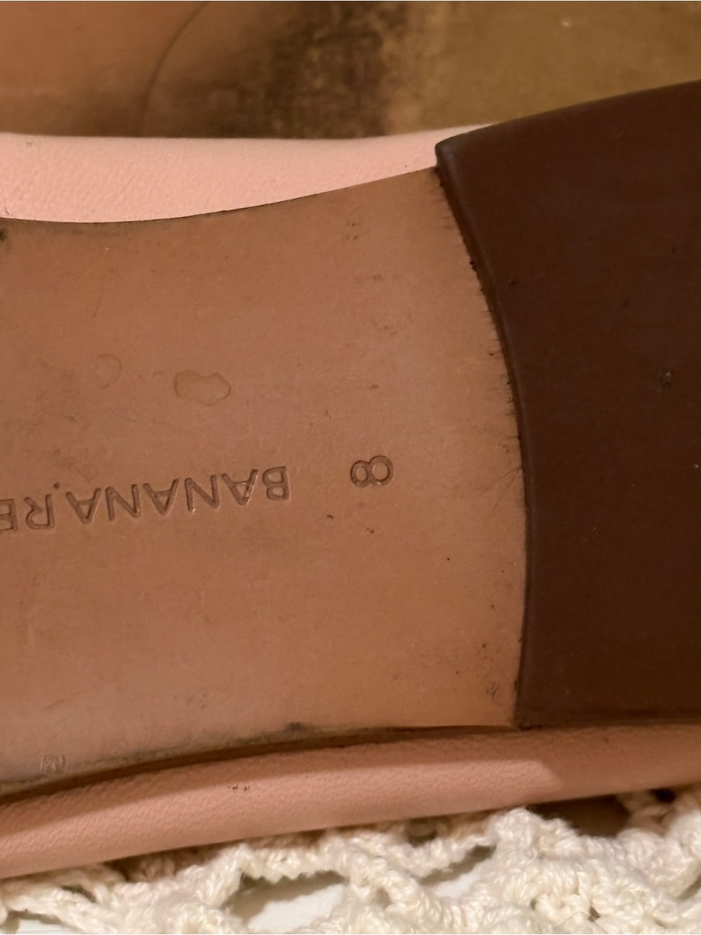 Banana Republic Blush Pink Perforated Leather Slip-On Loafers - Picture 7 of 7